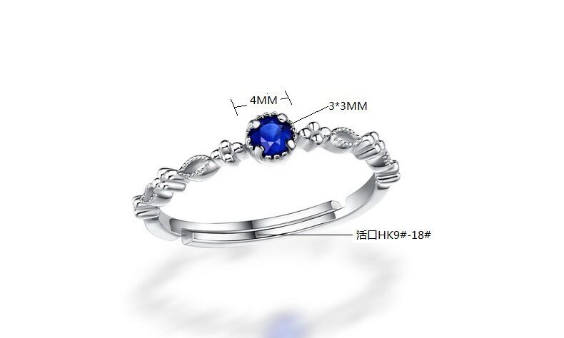 Sapphire S925 Sterling Silver Ring with White Gold Plating
